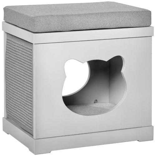 PawHut Cube Cave with Removable Sisal Scratching Pads for Cats
