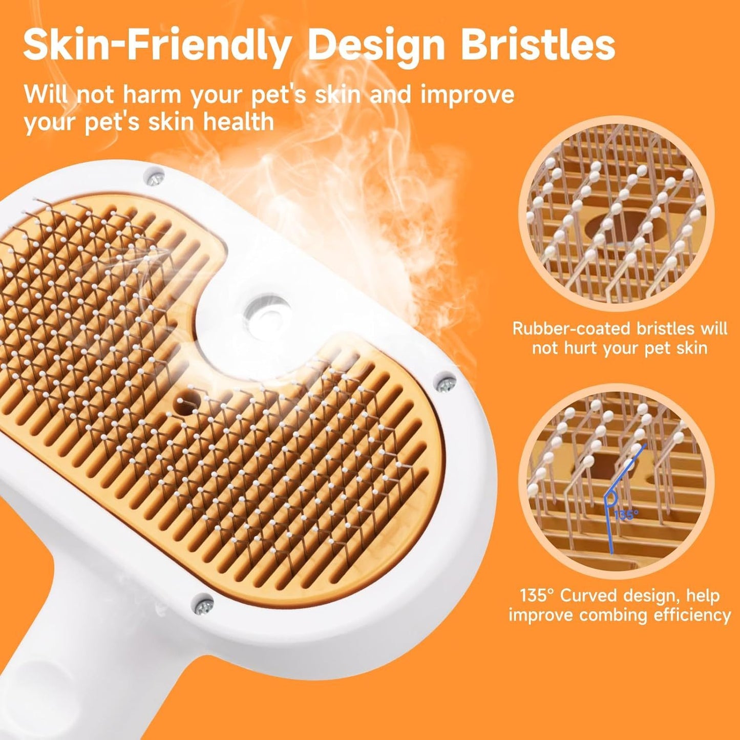 3-in-1 Comb, Spray and Steam Brush with Waterless Shampoo for Cats & Dogs