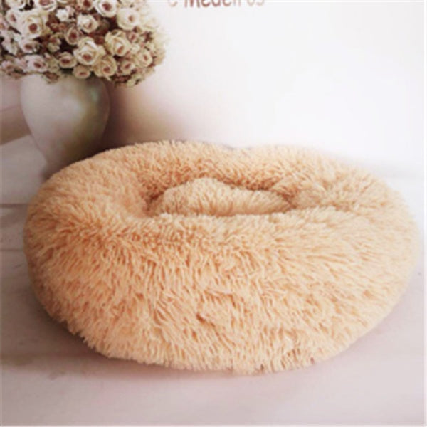 Plush, Soft Round Donut Bed for Cats & Small Dogs