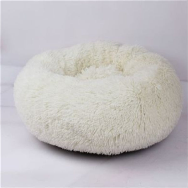 Plush, Soft Round Donut Bed for Cats & Small Dogs