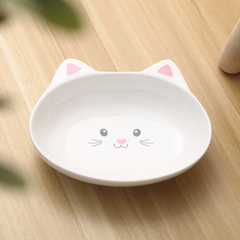 Small Ceramic Cute Feeding Bowl Set for Cats & Small Dogs Pets Possessions