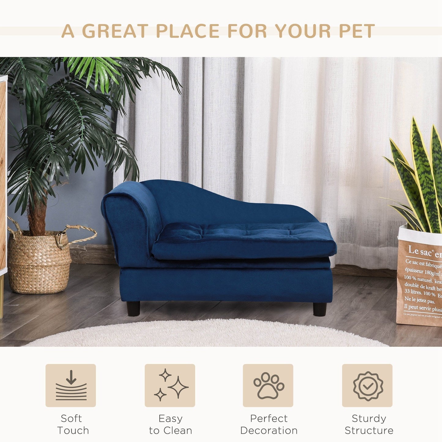 Paw Hut Luxury Sofa Bed with Hidden Storage for Dogs Pets Possessions