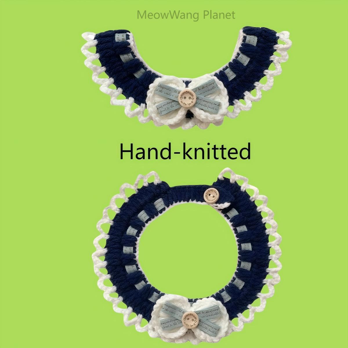 Beautiful Knitted Pet Collar for Cats & Small Dogs Pets Possessions