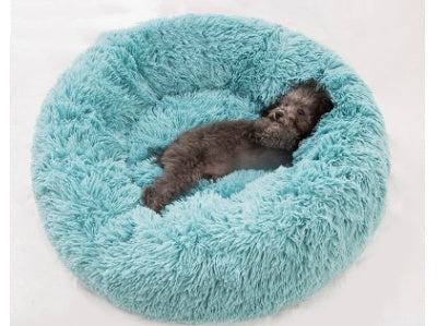 Plush, Soft Round Donut Bed for Cats & Small Dogs