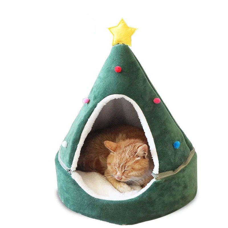 Christmas Themed Cave Beds for Cats & Small Dogs Pets Possessions