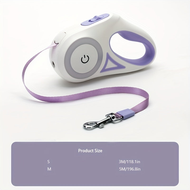 Retractable Leash with LED Lights for Cats & Dogs