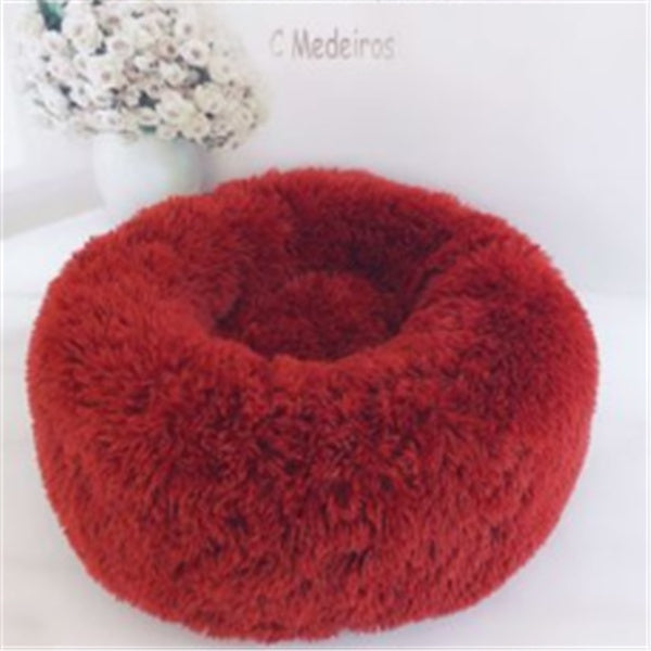 Plush, Soft Round Donut Bed for Cats & Small Dogs