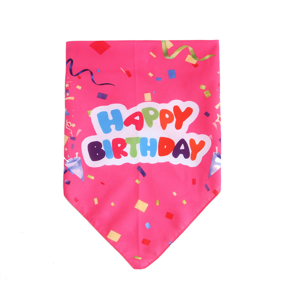 Cute Polyester Pet Birthday Triangle Scarf Pets Possessions LLC