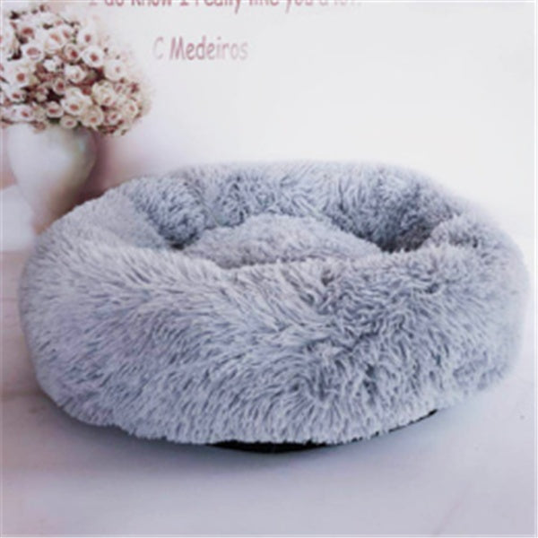 Plush, Soft Round Donut Bed for Cats & Small Dogs