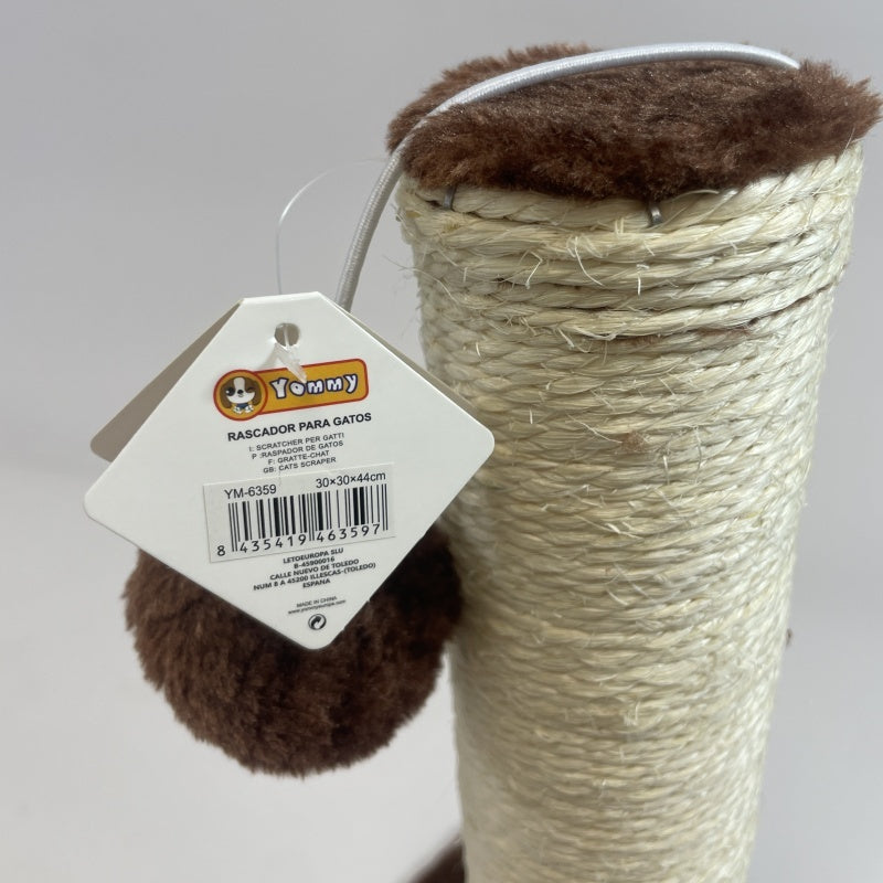 Beautiful Brown Cat Climbing Frame & scratching Post with Swinging Toy for Cat Stimulation
