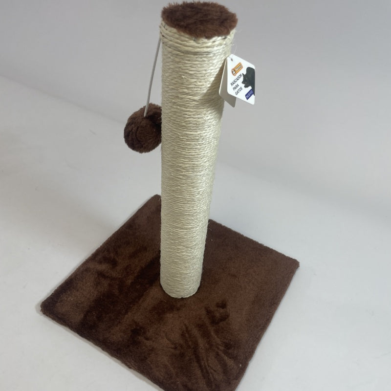 Beautiful Brown Cat Climbing Frame & scratching Post with Swinging Toy for Cat Stimulation