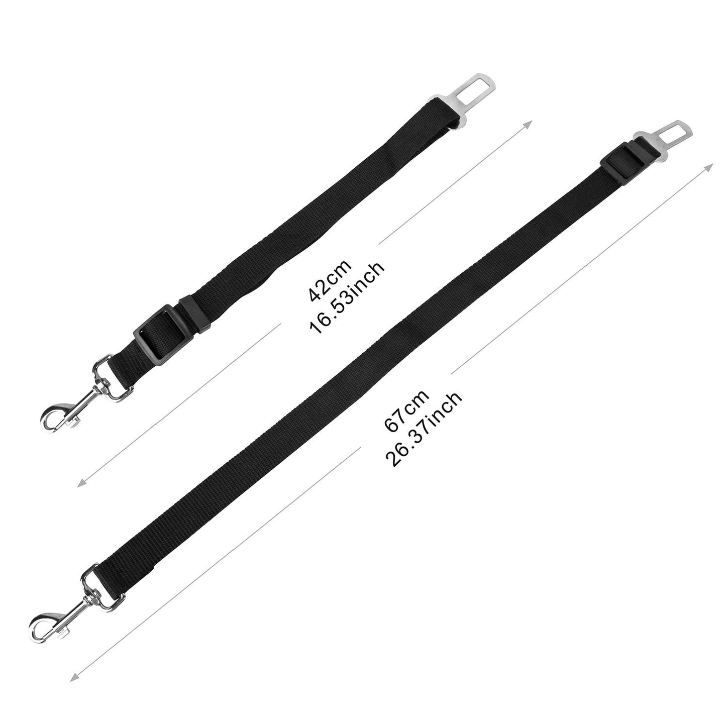 2Pcs Pet Safety Adjustable Seat Belt for Vehicle Pets Possessions