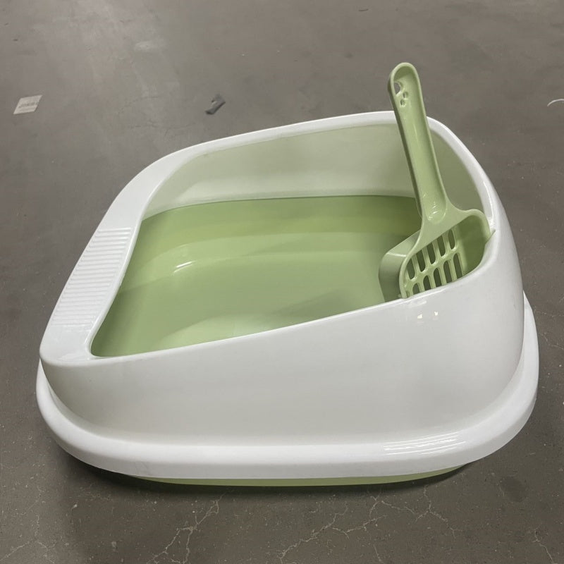 Noble Olive Green & White Cat Litter Box with Scooper Included (Easy Cleaning) Pets Possessions