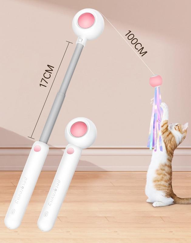 Retractable Cat Teaser Stick & Laser Pen