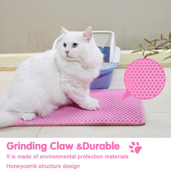 Pink Double Layer Rice Shaped Cat Litter Pad Pets Possessions