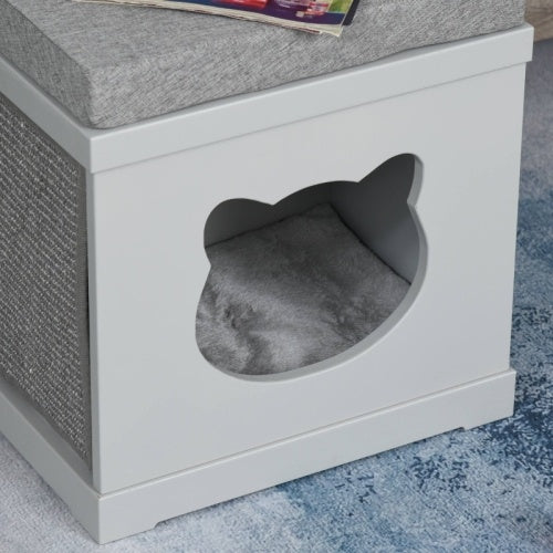PawHut Cube Cave with Removable Sisal Scratching Pads for Cats