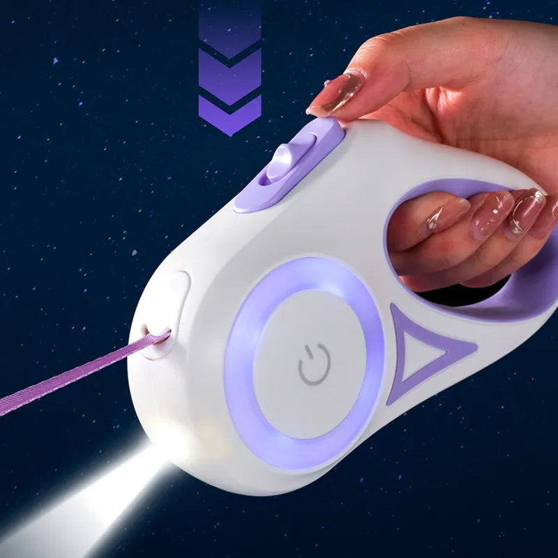 Retractable Leash with LED Lights for Cats & Dogs