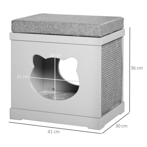 PawHut Cube Cave with Removable Sisal Scratching Pads for Cats