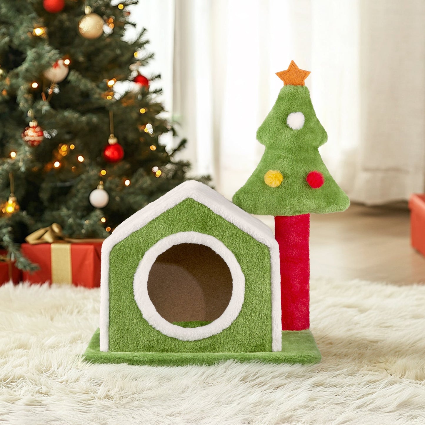 Christmas Tree Cat House and Climbing Frame Pets Possessions