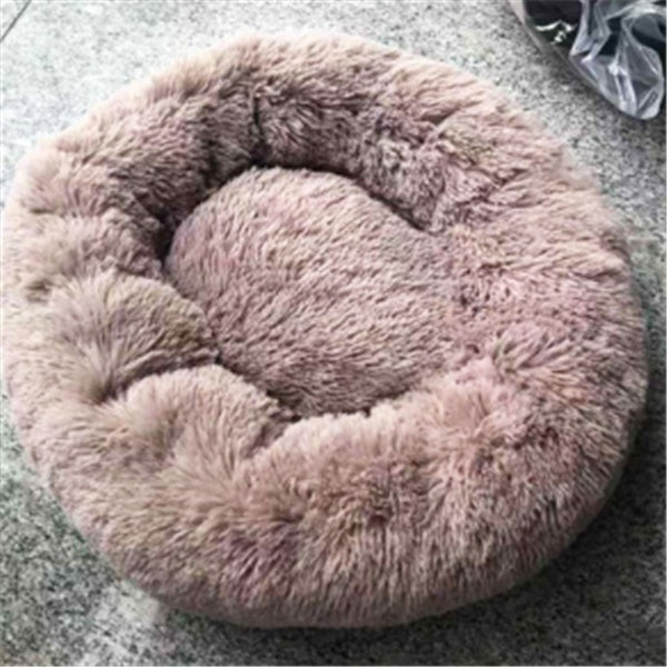 Plush, Soft Round Donut Bed for Cats & Small Dogs