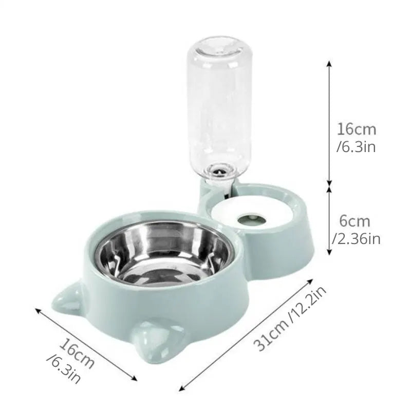 Automatic Water Dispenser and Food Bowl for Cats