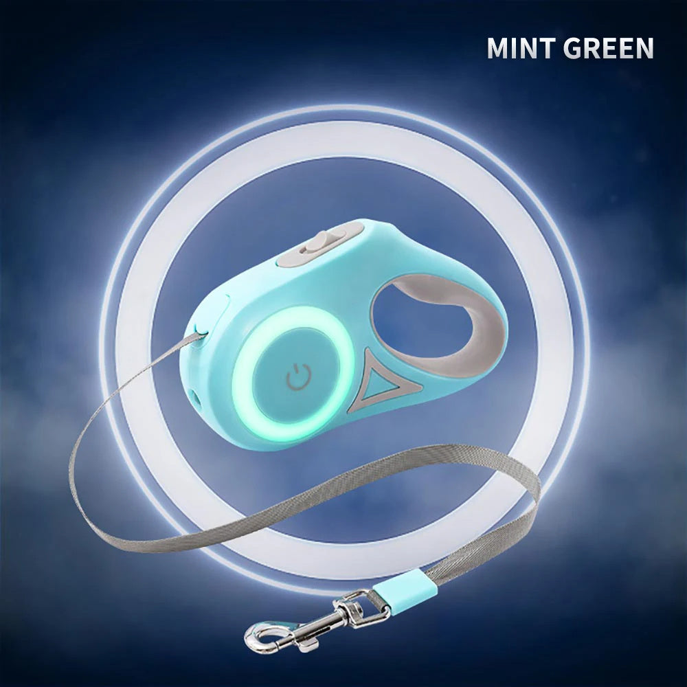 Retractable Leash with LED Lights for Cats & Dogs