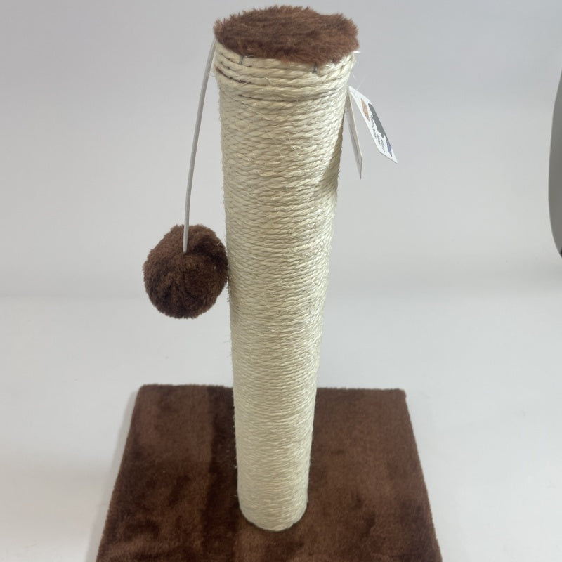 Beautiful Brown Cat Climbing Frame & scratching Post with Swinging Toy for Cat Stimulation