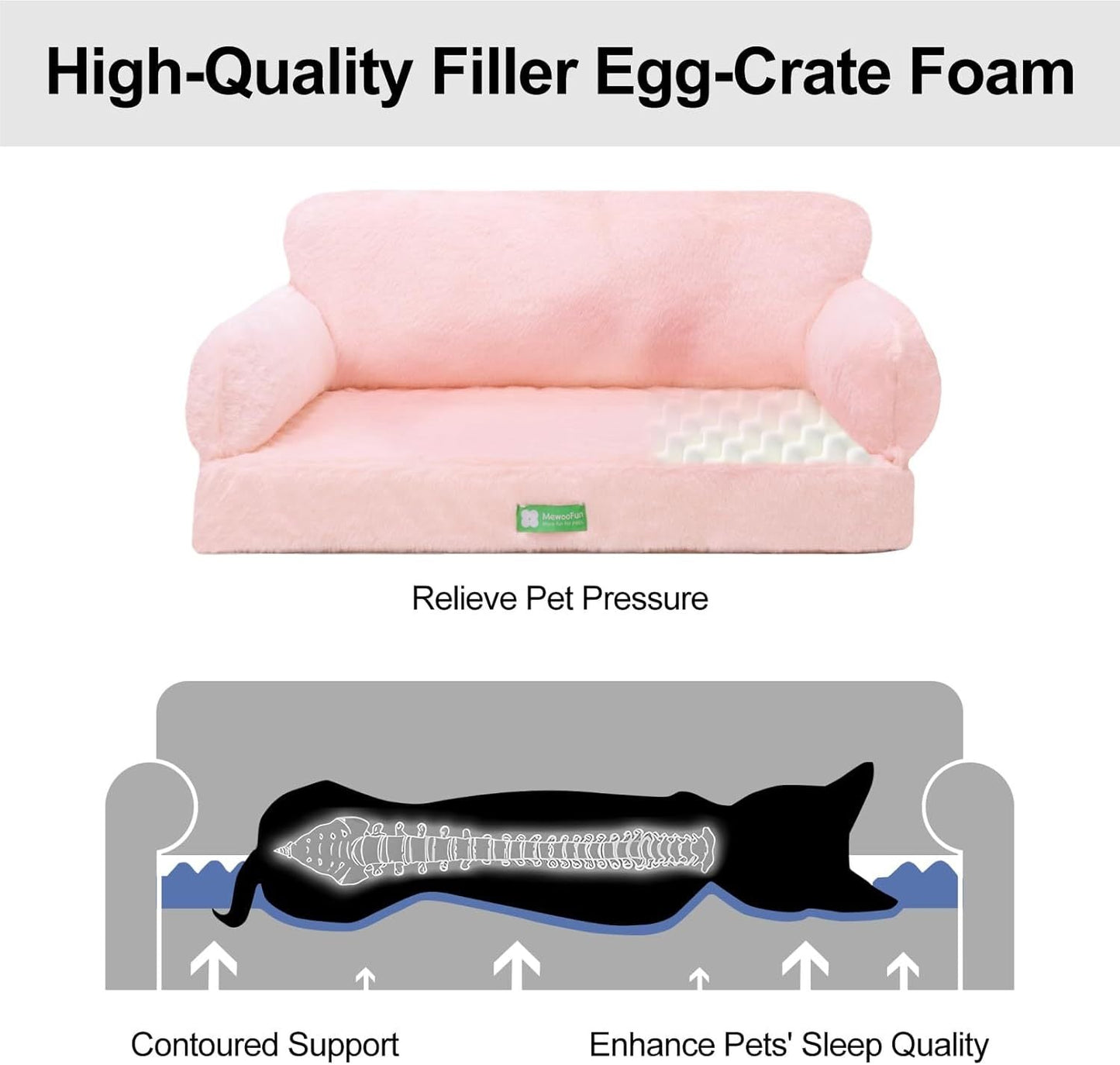 MEWOOFUN Fluffy Large 65x46cm Sofa Bed for Small Dogs & Cats Pets Possessions