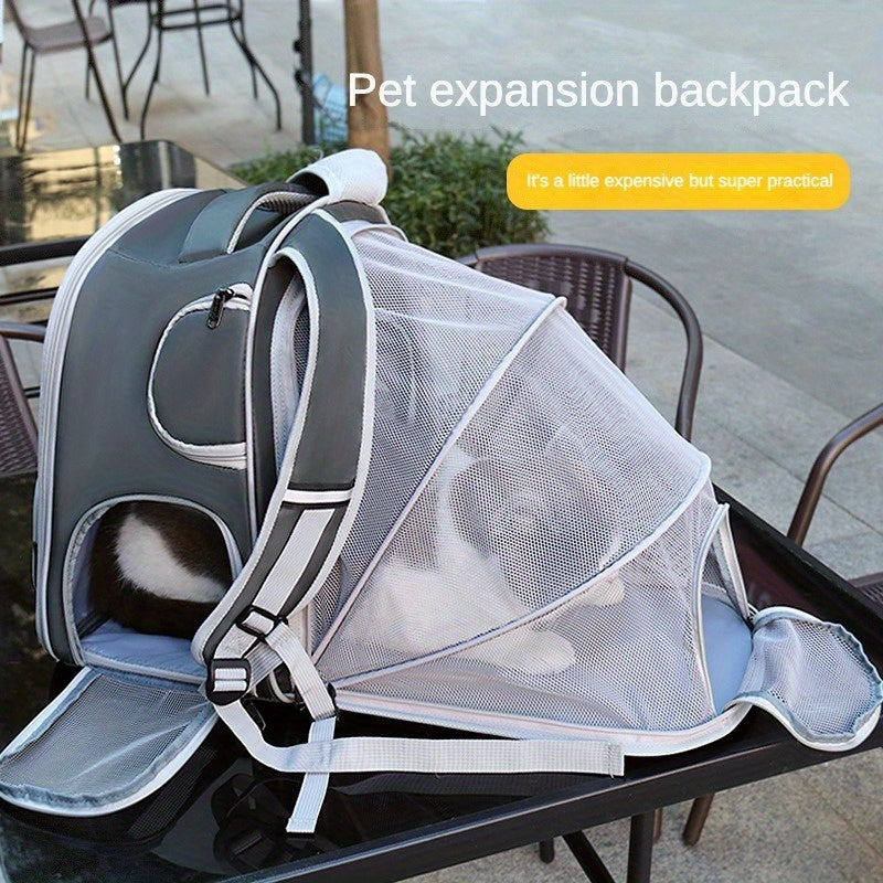 2-in-1 Adventure-Ready, Large Expandable Carrier & Backpack for Cats & Dogs Pets Possessions