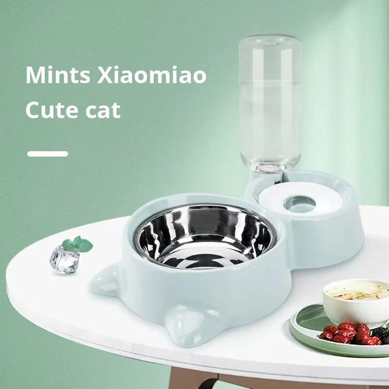 Automatic Water Dispenser and Food Bowl for Cats