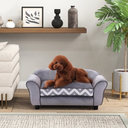 PawHut Sofa Bed with Wooden Frame Universal for Cats & Dogs