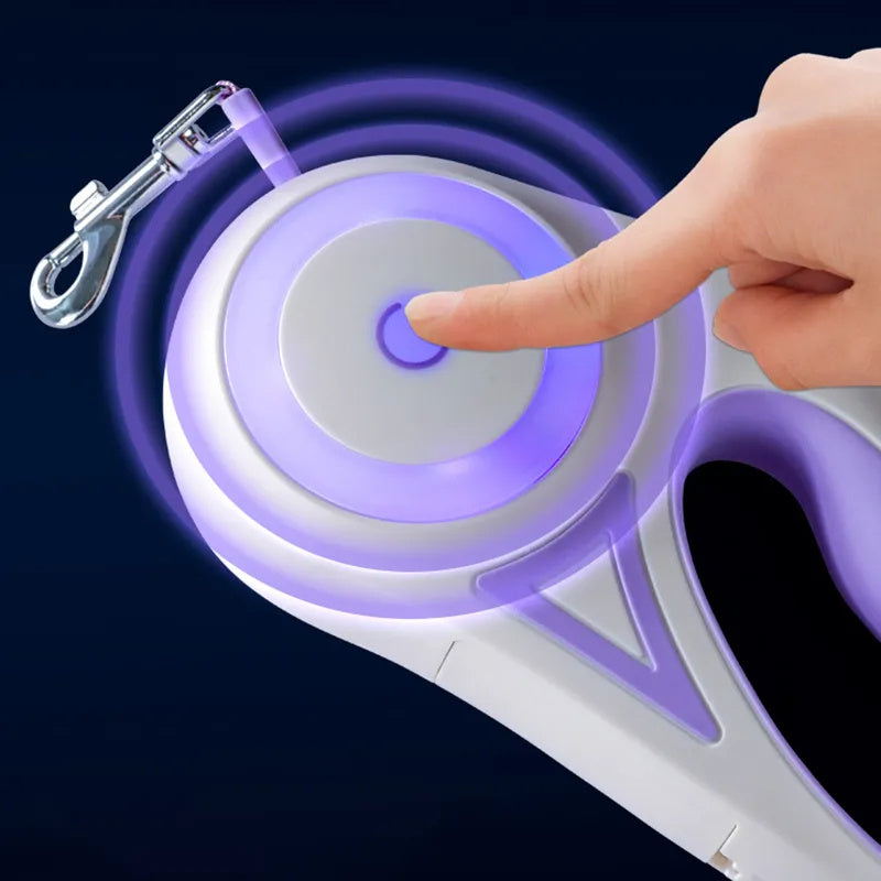 Retractable Leash with LED Lights for Cats & Dogs