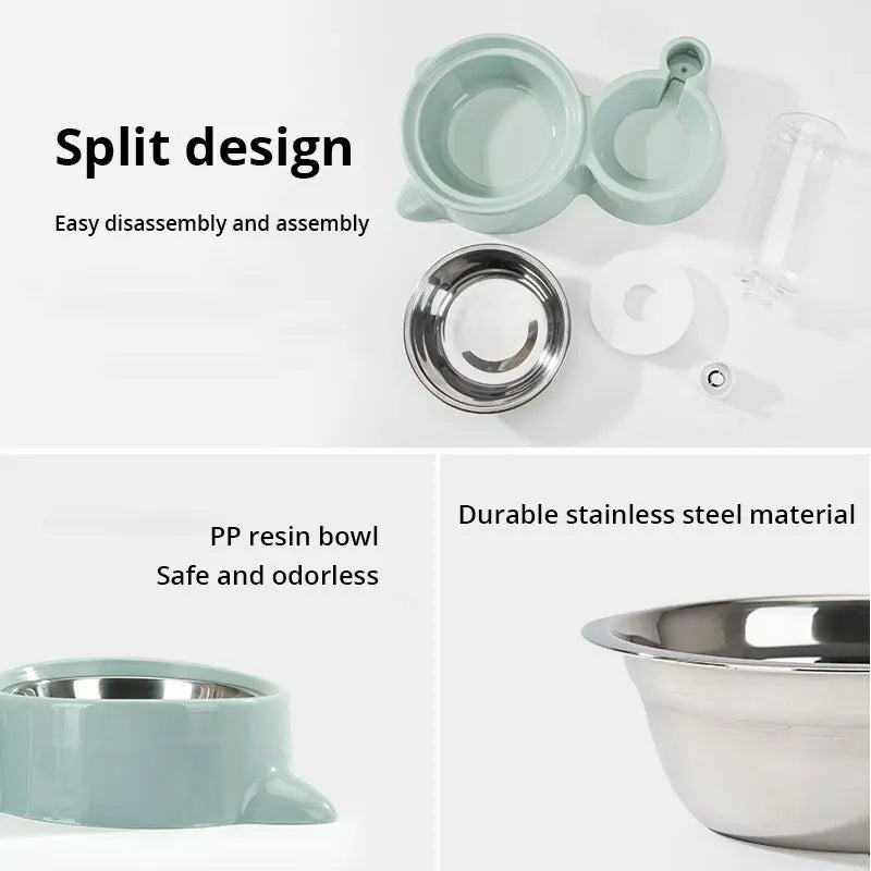 Automatic Water Dispenser and Food Bowl for Cats
