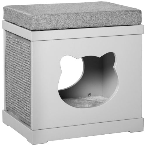 PawHut Cube Cave with Removable Sisal Scratching Pads for Cats