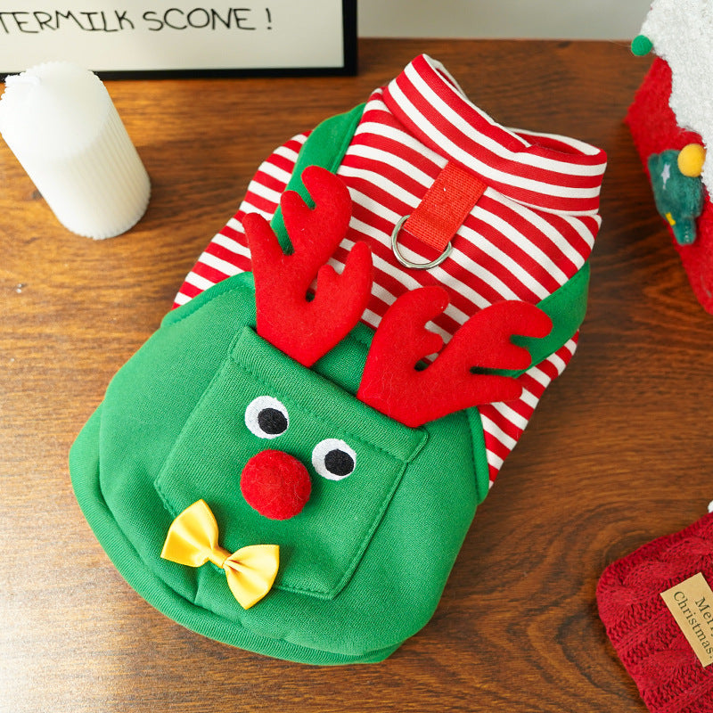 Christmas Elf Costume with Reindeer for Cats & Dogs Pets Possessions