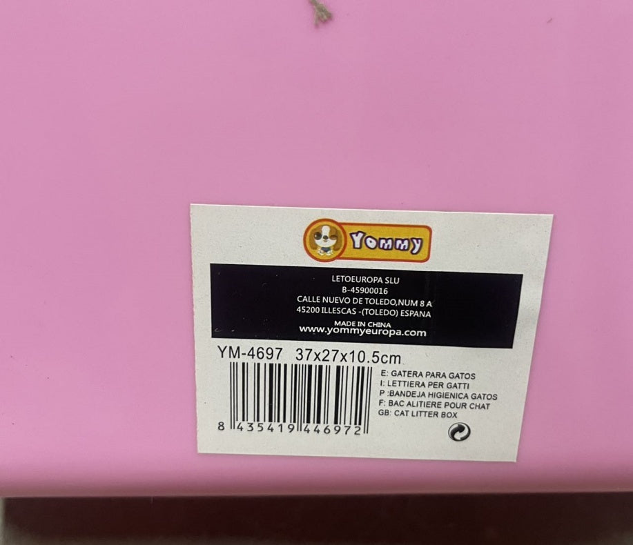 Vibrant Pink & White Cat Litter Box with Scooper (Easy Cleaning) Pets Possessions