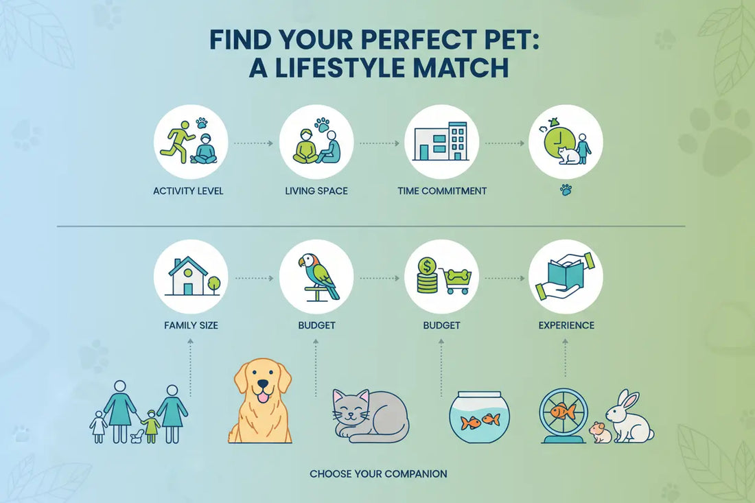  shows lifestyle factors and different pet types to help readers choose the right pet