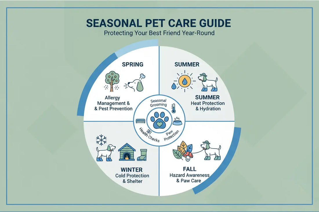 This one features seasonal pet safety tips with a soft green background and blue accents