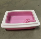 Pink & White Cat Litter Box Scooper Included (Easy Cleaning) Pets Possessions