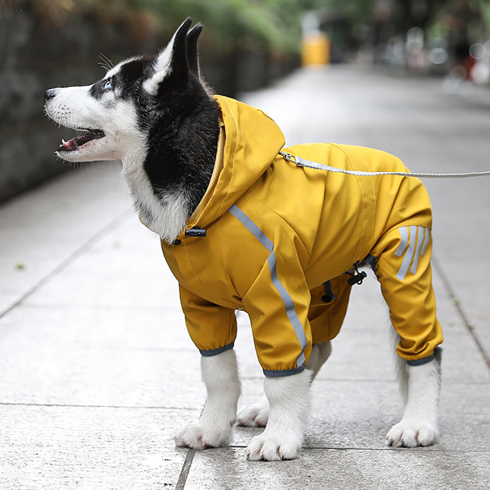 Reflective, Waterproof Raincoat with Leash Hole for Dogs