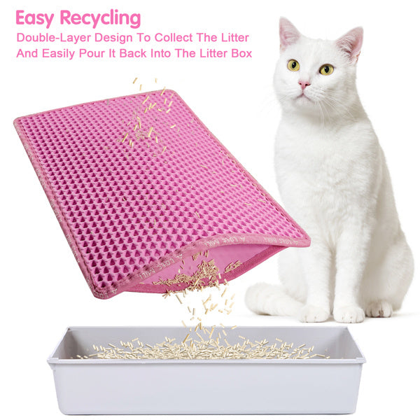 Pink Double Layer Rice Shaped Cat Litter Pad Pets Possessions