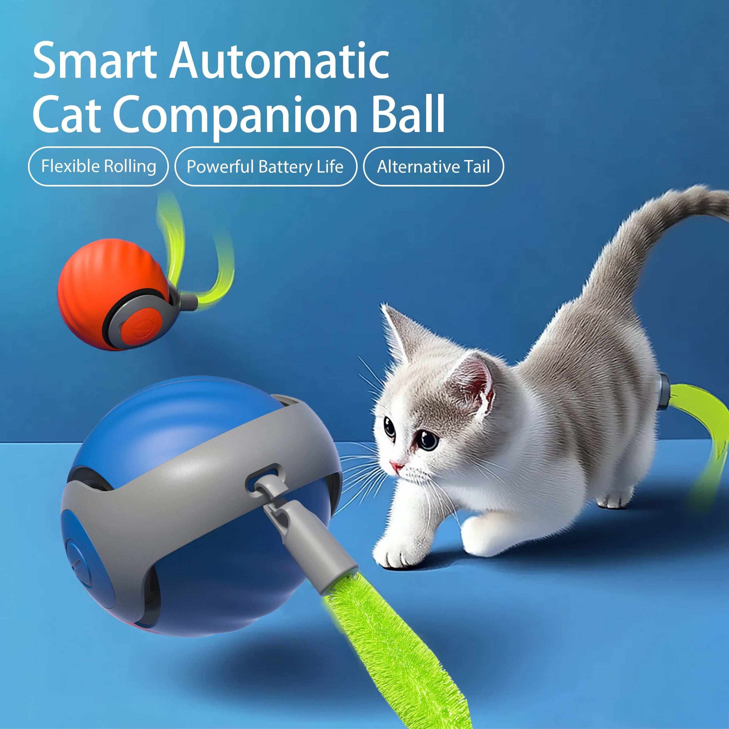 Smart Interactive Ball Type-C Rechargeable for Cat Stimulation and Training Pets Possessions