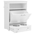 White Contemporary Pet Feeder Station with Storage Containers for Cats & Dogs (Must Have) Pets Possessions