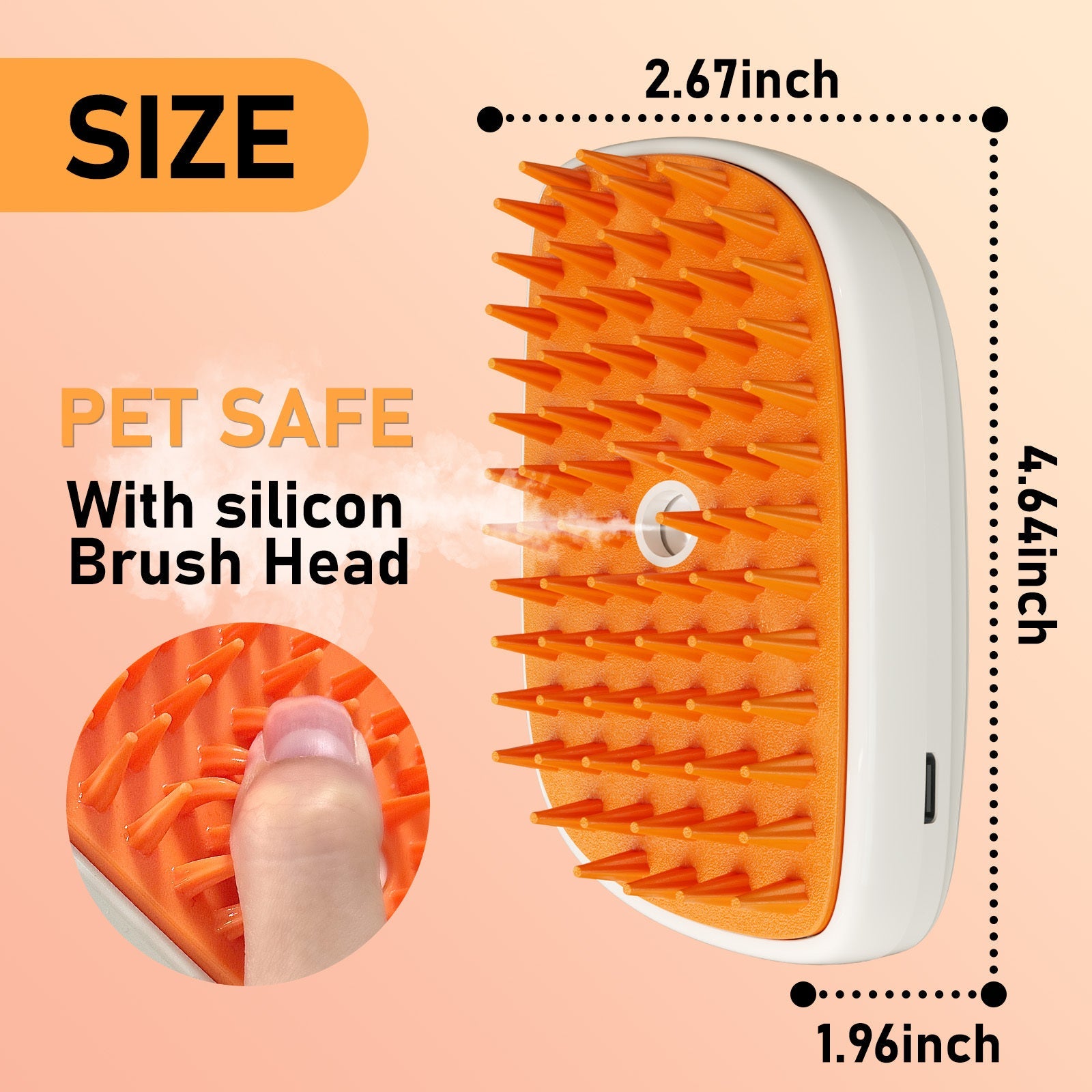4-In-1 Anti-Static Hair Removal Spa Steam Brush for Cats Universal for Dogs Pets Possessions
