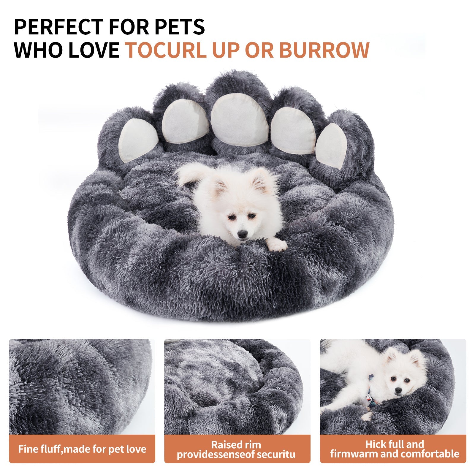 Comfy Paw Shaped Bed for Cats & Dogs Pets Possessions