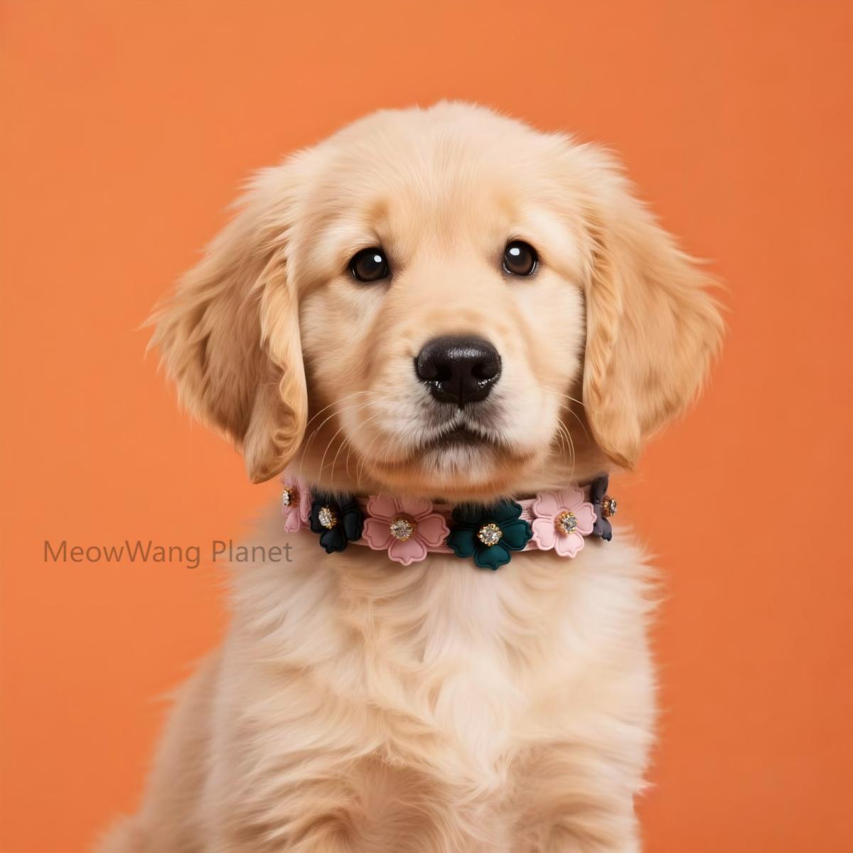 Luxury Floral Leather Collar with Elegant Rhinestone for Cats & Dogs Pets Possessions