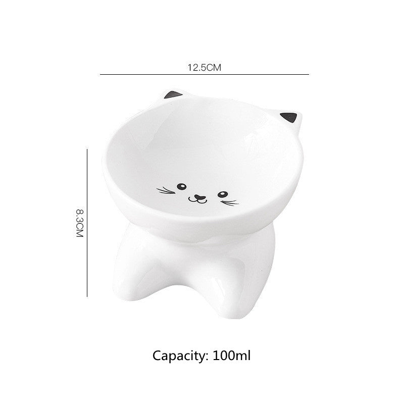 Small Ceramic Cute Feeding Bowl Set for Cats & Small Dogs Pets Possessions