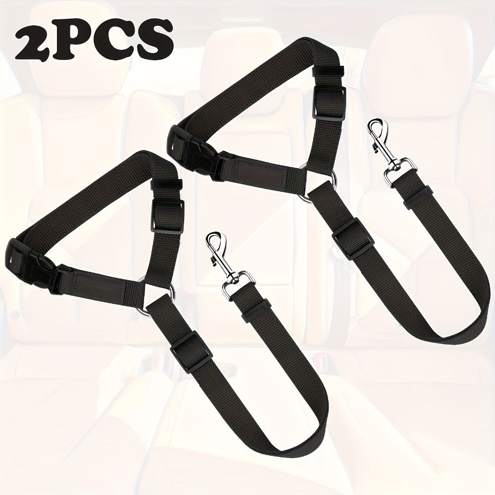 Vehicle Seat Belts Made of Wear-Resistant Materials for Dogs (Harness not Included)2 Pcs Pets Possessions