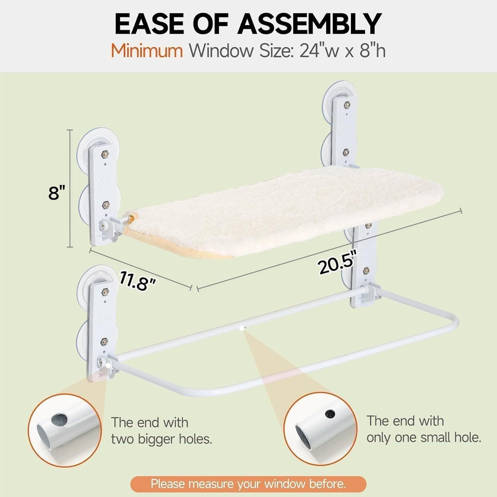 MEWOOFUN Window Perch with Steel Frame and Strong Suction Cups for Cats Pets Possessions
