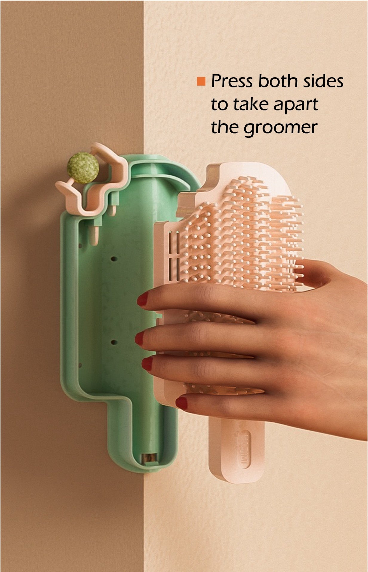 Corner Friendly Self Grooming Brush for Cats & Dogs Pets Possessions